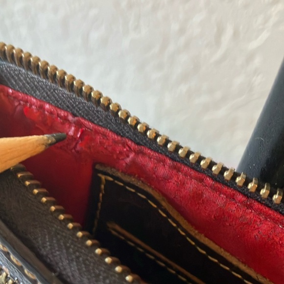 Dooney & Bourke: Vintage Animal Print Leather Wristlet- Gold Tone- flaws - Picture 9 of 15